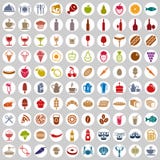 100 voedsel en drank geplaatste pictogrammen royalty-vrije illustratie 100 voedsel en drank geplaatste pictogrammen royalty-vrije illustratie