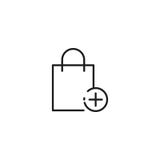 Voeg aan het winkelen het pictogram van de zaklijn op witte achtergrond toe vector illustratie Voeg aan het winkelen het pictogram van de zaklijn op witte achtergrond toe vector illustratie