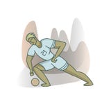 Voetbalster die de bal schopt vector illustratie Voetbalster die de bal schopt vector illustratie