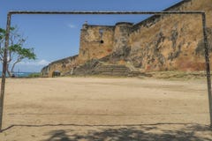 Voetbalvierkant in Kenia stock afbeelding Voetbalvierkant in Kenia stock afbeelding