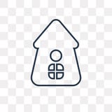 Vogelhausvektorikone lokalisiert auf dem transparenten Hintergrund, linear stock abbildung Vogelhausvektorikone lokalisiert auf dem transparenten Hintergrund, linear stock abbildung