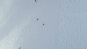 Vogelperspektive des Skiorts stock footage Vogelperspektive des Skiorts stock footage
