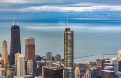 Vogelperspektive des Trumpf-Turms in Chicago stockfotos Vogelperspektive des Trumpf-Turms in Chicago stockfotos
