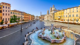 Vogelperspektive von Navona-Quadrat, Marktplatz Navona, in Rom, Italien stockbilder Vogelperspektive von Navona-Quadrat, Marktplatz Navona, in Rom, Italien stockbilder