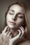 Vogue style glamour portrait beautiful delicate woman royalty free stock photography Vogue style glamour portrait beautiful delicate woman royalty free stock photography