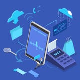 Voice assistant in the mobile phone concept. stock illustration Voice assistant in the mobile phone concept. stock illustration