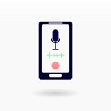 Voice recognition on mobile device concept royalty free illustration Voice recognition on mobile device concept royalty free illustration