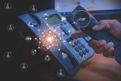 Voip and telecommunication concept
