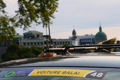 Voiture balai at Montreal Grand Prix Cycliste on September 9 2017 Royalty Free Stock Photos Voiture balai at Montreal Grand Prix Cycliste on September 9 2017 Royalty Free Stock Photos