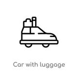 voiture d'ensemble avec l'ic?ne de vecteur de bagage ligne simple noire d'isolement illustration d'?l?ment de concept de transpor illustration stock voiture d'ensemble avec l'ic?ne de vecteur de bagage ligne simple noire d'isolement illustration d'?l?ment de concept de transpor illustration stock