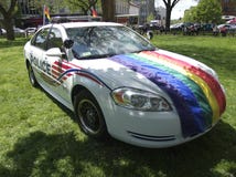 VOITURE D'UNITÉ DE GAYS ET LESBIENNES DE POLICE DE WASHINGTON DC images libres de droits VOITURE D'UNITÉ DE GAYS ET LESBIENNES DE POLICE DE WASHINGTON DC images libres de droits
