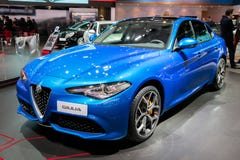 Voiture de berline de Romeo Giulia d'alpha image libre de droits Voiture de berline de Romeo Giulia d'alpha image libre de droits
