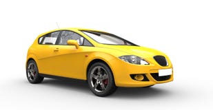 Voiture familiale jaune moderne photographie stock libre de droits Voiture familiale jaune moderne photographie stock libre de droits