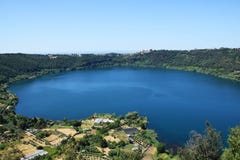 Volcanic lake of nemi near rome