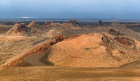 Volcanoes landscape, Lanzarote, Spain Royalty Free Stock Photos Volcanoes landscape, Lanzarote, Spain Royalty Free Stock Photos