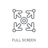 Volledig scherm lineair pictogram Modern het embleemconcept van het overzichtsvolledige scherm royalty-vrije illustratie Volledig scherm lineair pictogram Modern het embleemconcept van het overzichtsvolledige scherm royalty-vrije illustratie