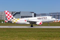 Volotea Airbus A319 Airplane Hamburg Finkenwerder Airport In Germany Royalty Free Stock Image