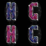 Volume vector letters G,H with shiny rhinestones stock illustration Volume vector letters G,H with shiny rhinestones stock illustration