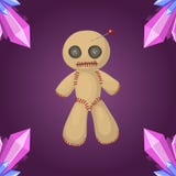 Voodoo Ikonenbestrafungszeichengeistigkeits-Ärgers der Puppe magisches Spielzeug des flachen und Halloween-Nadelhexereihorrorsymb lizenzfreie abbildung Voodoo Ikonenbestrafungszeichengeistigkeits-Ärgers der Puppe magisches Spielzeug des flachen und Halloween-Nadelhexereihorrorsymb lizenzfreie abbildung