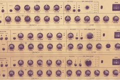 Vooraanzicht van een het niveaucurseur van de mixer correcte controle royalty-vrije stock fotografie Vooraanzicht van een het niveaucurseur van de mixer correcte controle royalty-vrije stock fotografie