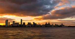 Voorraadbeeld van de horizon van Liverpool, het UK stock afbeeldingen Voorraadbeeld van de horizon van Liverpool, het UK stock afbeeldingen