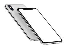 Vordere und Rückseiten eine des weißen isometrischen Smartphonesmodells über der anderen lizenzfreie abbildung Vordere und Rückseiten eine des weißen isometrischen Smartphonesmodells über der anderen lizenzfreie abbildung