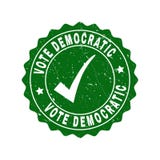 Vote Democratic Grunge Stamp with Tick stock illustration Vote Democratic Grunge Stamp with Tick stock illustration