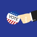 Voting concept by Hand and USA vote logo vector illustration Voting concept by Hand and USA vote logo vector illustration