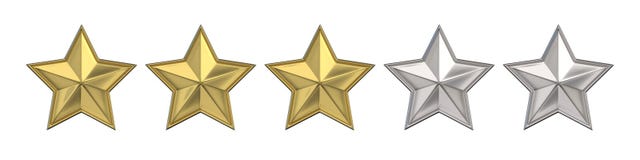 Voting Concept. Rating Three Golden Stars. 3D Render Stock Illustration -  Illustration of choice, comparison: 60908963