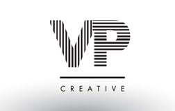 Vp V P Logo Design With Black And White Creative Text Letter Vector