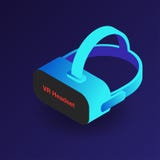 VR headset. Isometric 3d virtual reality glasses. Modern digital cyberspace technology royalty free illustration VR headset. Isometric 3d virtual reality glasses. Modern digital cyberspace technology royalty free illustration