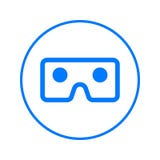 Vr szkła, rzeczywistości wirtualnej kurendy linii kartonowa ikona Round kolorowy znak Mieszkanie stylowy wektorowy symbol Zdjęcie Royalty Free Vr szkła, rzeczywistości wirtualnej kurendy linii kartonowa ikona Round kolorowy znak Mieszkanie stylowy wektorowy symbol Zdjęcie Royalty Free