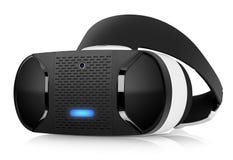 VR virtual reality headset half turned front view