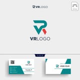 VR Visual Ready logo template and business card design royalty free illustration VR Visual Ready logo template and business card design royalty free illustration