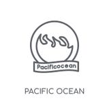 vreedzaam oceaan lineair pictogram Het moderne overzichts vreedzame oceaanembleem bedriegt royalty-vrije illustratie vreedzaam oceaan lineair pictogram Het moderne overzichts vreedzame oceaanembleem bedriegt royalty-vrije illustratie