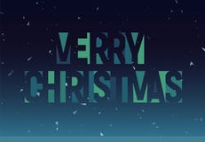 Vrolijke geometrische het knipselbrieven van Christmass, bannermalplaatje Vector Latijnse promotekst Sneeuwvlokken blauwe affiche vector illustratie Vrolijke geometrische het knipselbrieven van Christmass, bannermalplaatje Vector Latijnse promotekst Sneeuwvlokken blauwe affiche vector illustratie