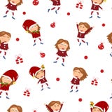 Vrolijke Kerstmis, de wintervakantie, viert het leuke meisjeskarakter h royalty-vrije illustratie Vrolijke Kerstmis, de wintervakantie, viert het leuke meisjeskarakter h royalty-vrije illustratie