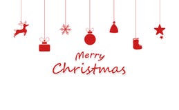 Vrolijke Kerstmis, decoratie, rendier, gift, sneeuwvlokken, hoed van vector illustratie Vrolijke Kerstmis, decoratie, rendier, gift, sneeuwvlokken, hoed van vector illustratie