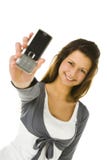Vrouw en mobiele telefoon