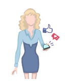 Vrouw het houden van en het krijgen houden van in sociaal netwerk vector illustratie Vrouw het houden van en het krijgen houden van in sociaal netwerk vector illustratie