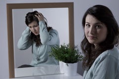Vrouw met depressie stock foto Vrouw met depressie stock foto