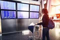 Vrouwelijke passagier bij airpor royalty-vrije stock afbeelding Vrouwelijke passagier bij airpor royalty-vrije stock afbeelding