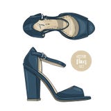 Vrouwen van de manier de schoenen van de vectorschets royalty-vrije illustratie Vrouwen van de manier de schoenen van de vectorschets royalty-vrije illustratie