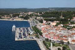 Vue aérienne au-dessus de Rovinj, Croatie photo stock Vue aérienne au-dessus de Rovinj, Croatie photo stock