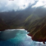 Vue aérienne du littoral de Molokai, Hawaï image stock Vue aérienne du littoral de Molokai, Hawaï image stock