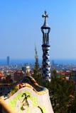 Vue de Barcelone de stationnement Guell Vue de Barcelone de stationnement Guell