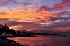 Vue de coucher du soleil de Vina del Mar photos libres de droits Vue de coucher du soleil de Vina del Mar photos libres de droits