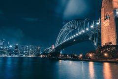 Vue de nuit de Sydney images libres de droits Vue de nuit de Sydney images libres de droits