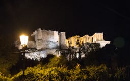 Vue de nuit à l'Acropole d'Athènes, Grèce image stock Vue de nuit à l'Acropole d'Athènes, Grèce image stock