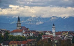 Vue de panorama de Kranj, Slovénie photo stock Vue de panorama de Kranj, Slovénie photo stock